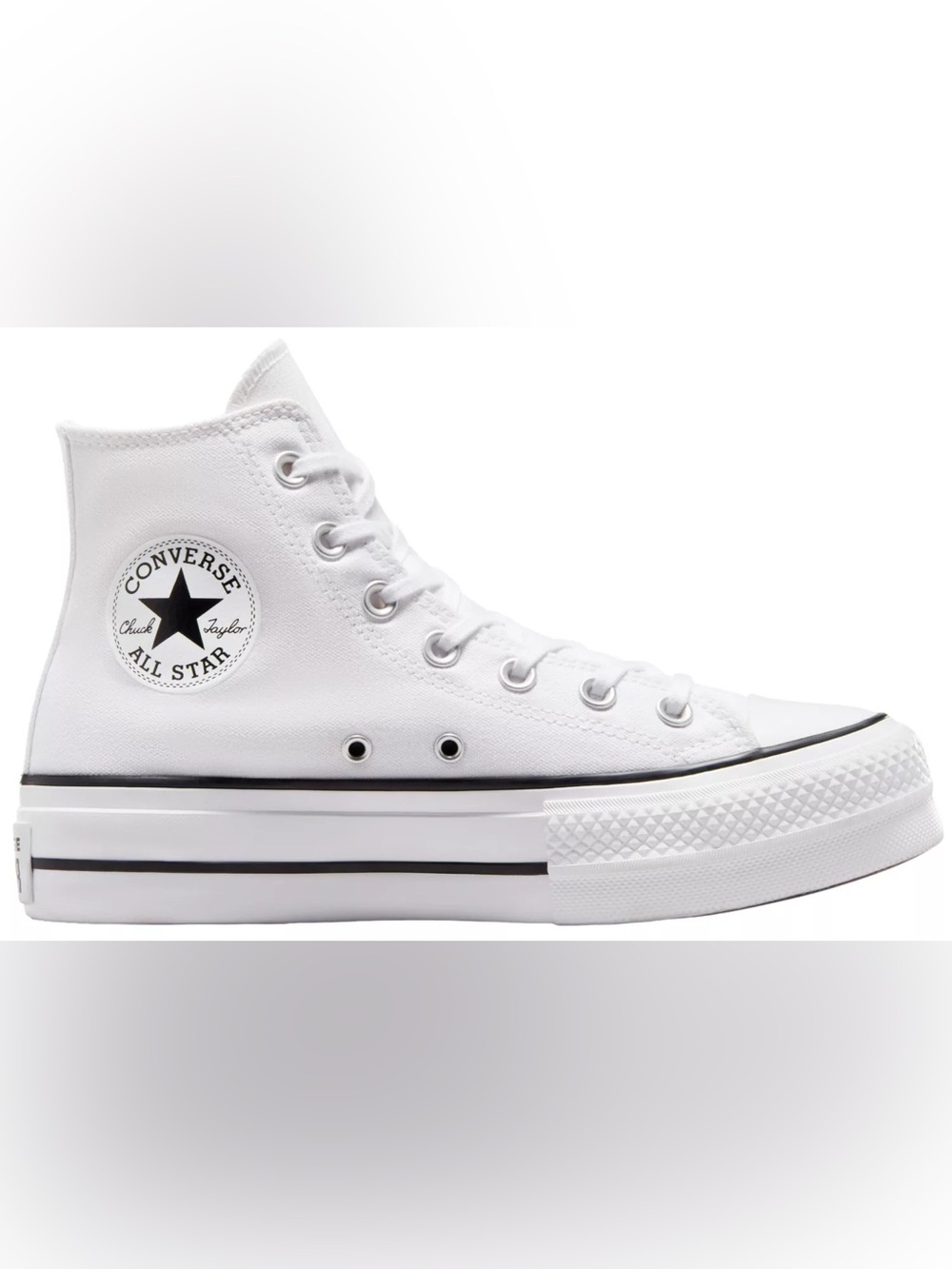 Converse White High-Top Platform Canvas Sneakers